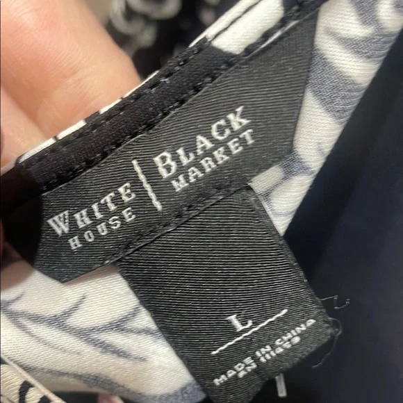 White House Black Market Black and White Sheath Dress with Cowl Neck - Picture 2 of 5